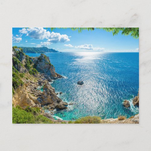 Coastline  Palaiokastritsa Corfu Greece Postcard