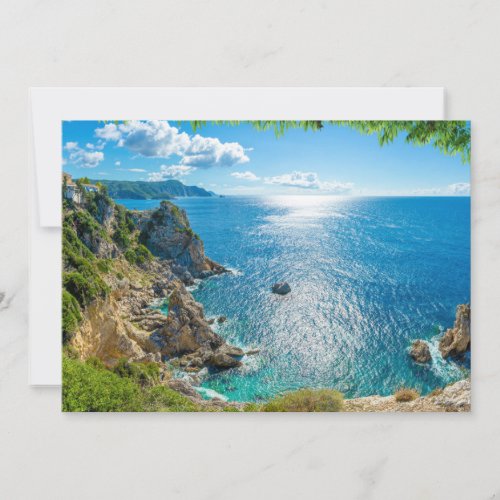 Coastline  Palaiokastritsa Corfu Greece Thank You Card