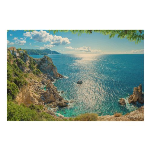 Coastline  Palaiokastritsa Corfu Greece Wood Wall Art