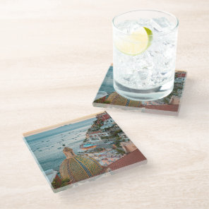 Coastline | Positano, Amalfi Coast, Italy Glass Coaster