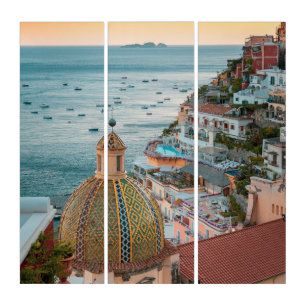 Coastline Positano, Amalfi Coast, Italy Triptych