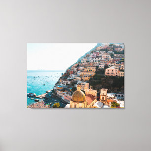 Coastline Positano Italy, Cliffside Village Canvas Print
