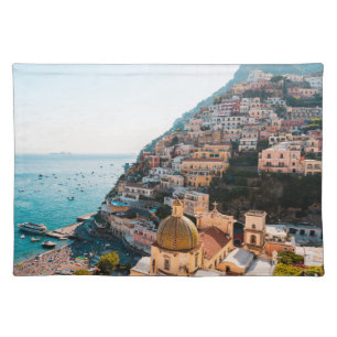 Coastline   Positano Italy, Cliffside Village Cloth Placemat