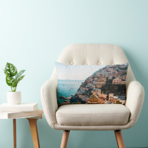 Coastline   Positano Italy, Cliffside Village Lumbar Pillow
