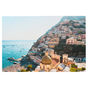 Coastline Positano Italy, Cliffside Village Metal Print