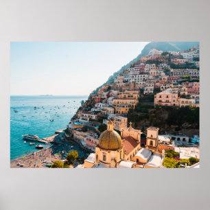 Coastline Positano Italy, Cliffside Village Poster