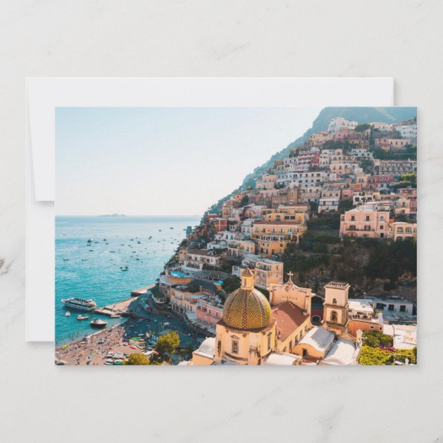 Coastline | Positano Italy, Cliffside Village Thank You Card (Front)