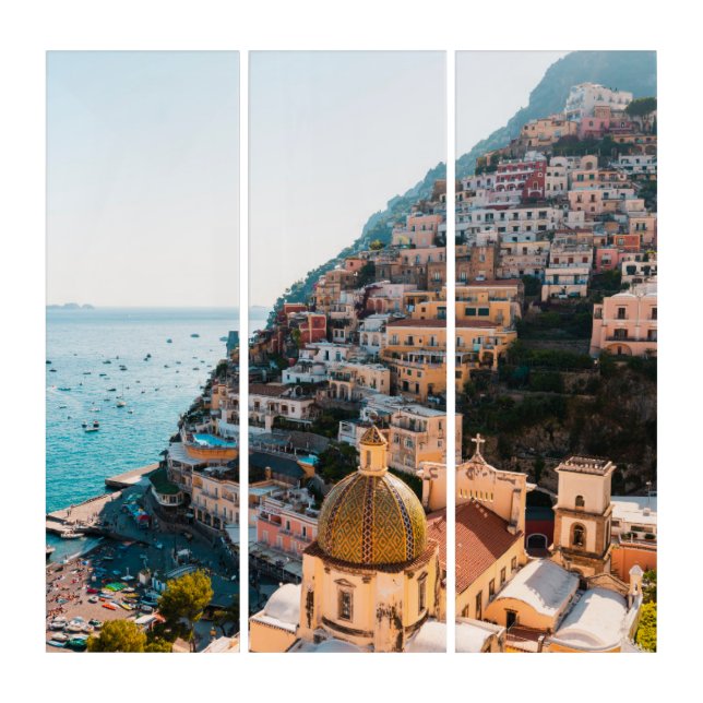 Coastline | Positano Italy, Cliffside Village Triptych (Front)