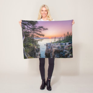 Coastline   Ravens Nest Acadia National Park Maine Fleece Blanket