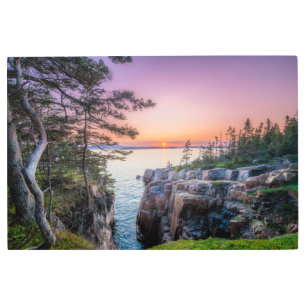 Coastline Ravens Nest Acadia National Park Maine Metal Print