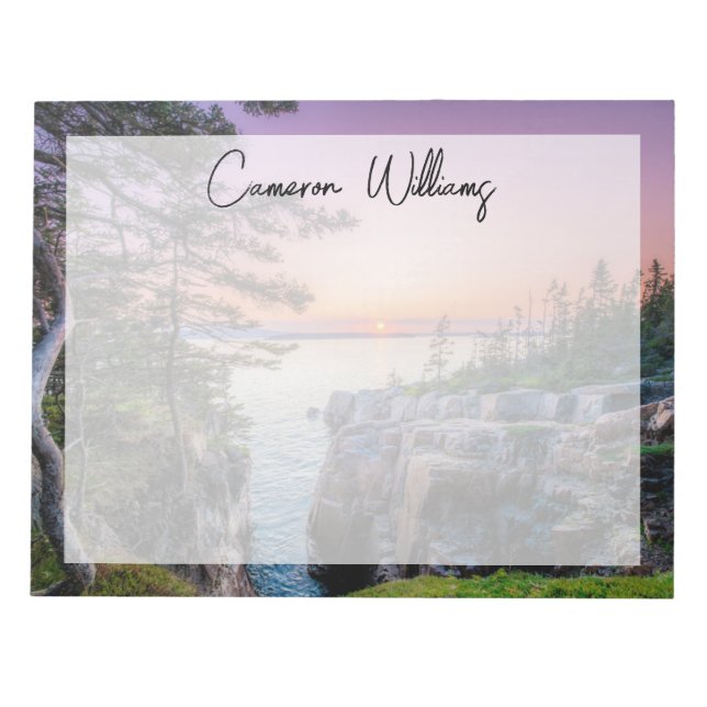 Coastline | Ravens Nest Acadia National Park Maine Notepad (Front)