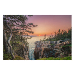 Coastline Ravens Nest Acadia National Park Maine Wood Wall Art