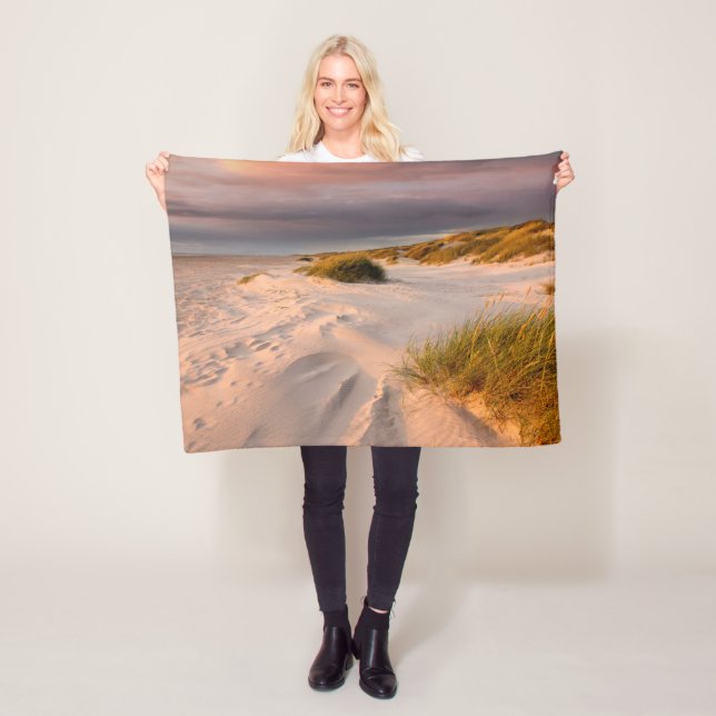Coastline | Saltum Beach, Denmark Fleece Blanket (In Situ)