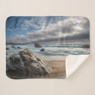 Coastline Stormy Big Sur, California Sherpa Blanket