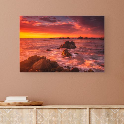 Coastline  Sunset Pacific Grove Carmel California Canvas Print