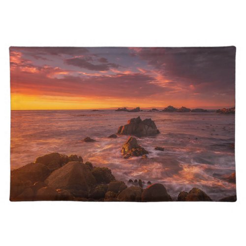 Coastline  Sunset Pacific Grove Carmel California Cloth Placemat