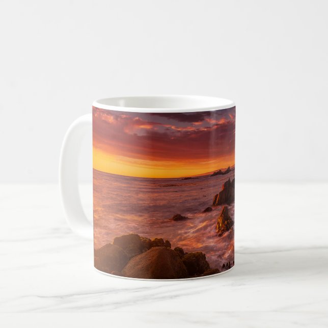 Coastline | Sunset Pacific Grove Carmel California Coffee Mug (Front Left)