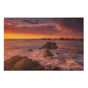 Coastline Sunset Pacific Grove Carmel California Faux Canvas Print