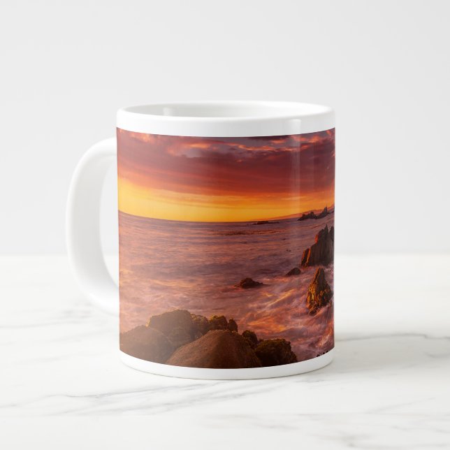 Coastline | Sunset Pacific Grove Carmel California Giant Coffee Mug (Front Left)