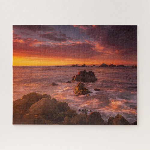 Coastline  Sunset Pacific Grove Carmel California Jigsaw Puzzle