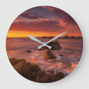 Coastline Sunset Pacific Grove Carmel California Large Clock