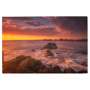 Coastline Sunset Pacific Grove Carmel California Metal Print