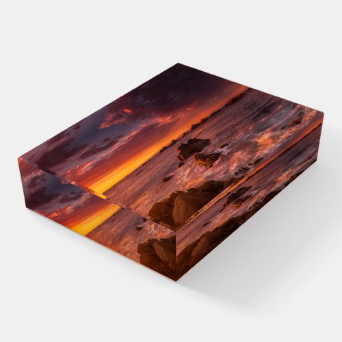 Coastline  Sunset Pacific Grove Carmel California Paperweight