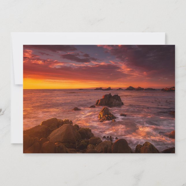 Coastline | Sunset Pacific Grove Carmel California Thank You Card (Front)