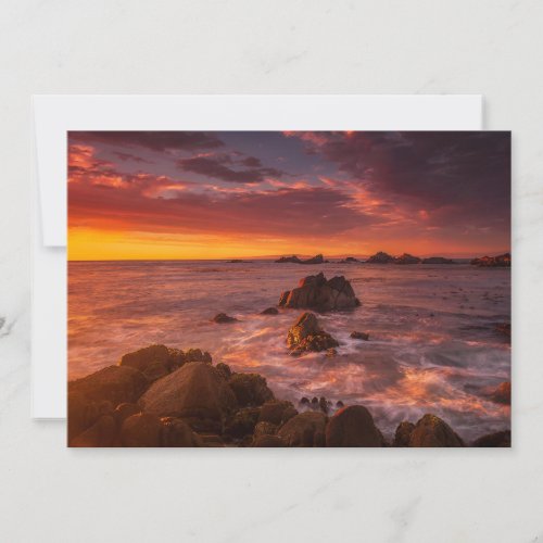 Coastline  Sunset Pacific Grove Carmel California Thank You Card