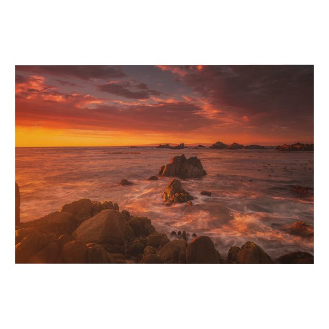 Coastline | Sunset Pacific Grove Carmel California Wood Wall Art (Front)