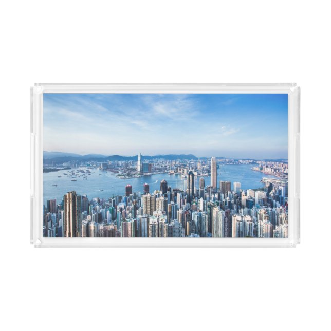Coastline | Tsim Sha Tsu, Hong Kong Island, Asia Acrylic Tray (Front)