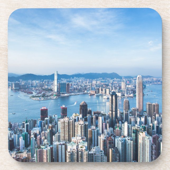 Coastline | Tsim Sha Tsu, Hong Kong Island, Asia Beverage Coaster (Front)
