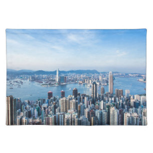 Coastline   Tsim Sha Tsu, Hong Kong Island, Asia Cloth Placemat