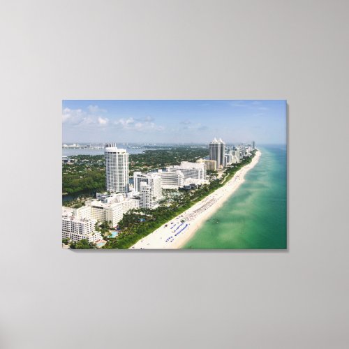Coastline  Urban Beach Miami Florida Canvas Print