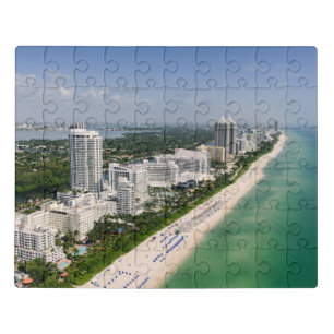 Coastline Urban Beach, Miami, Florida Jigsaw Puzzle