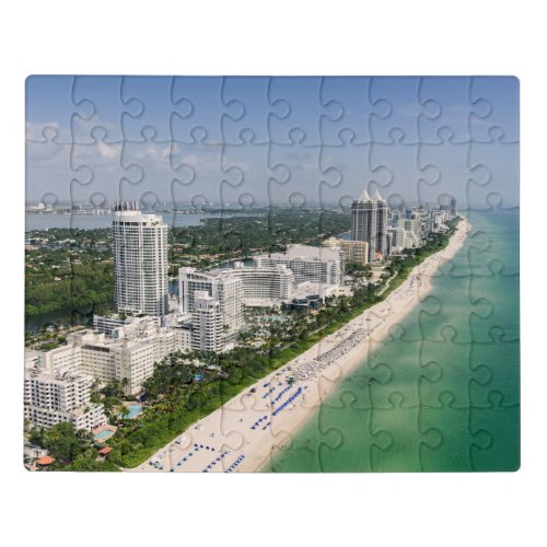 Coastline  Urban Beach Miami Florida Jigsaw Puzzle