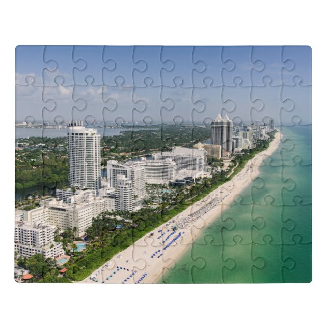 Coastline | Urban Beach, Miami, Florida Jigsaw Puzzle (Puzzle Horizontal)