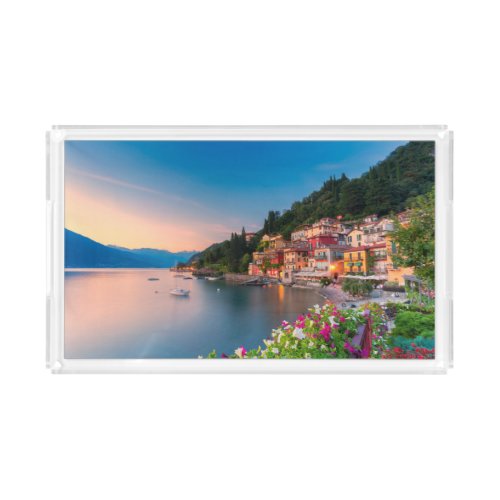 Coastline  Varenna Lombardy Italy Acrylic Tray