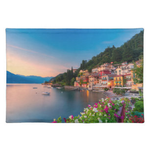 Coastline Varenna, Lombardy, Italy Cloth Placemat