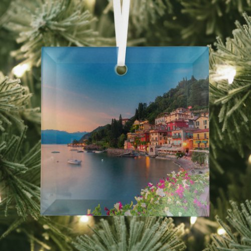 Coastline  Varenna Lombardy Italy Glass Ornament