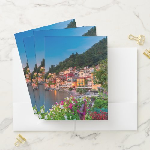 Coastline  Varenna Lombardy Italy Pocket Folder