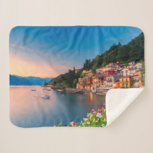 Coastline   Varenna, Lombardy, Italy Sherpa Blanket