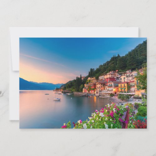 Coastline  Varenna Lombardy Italy Thank You Card