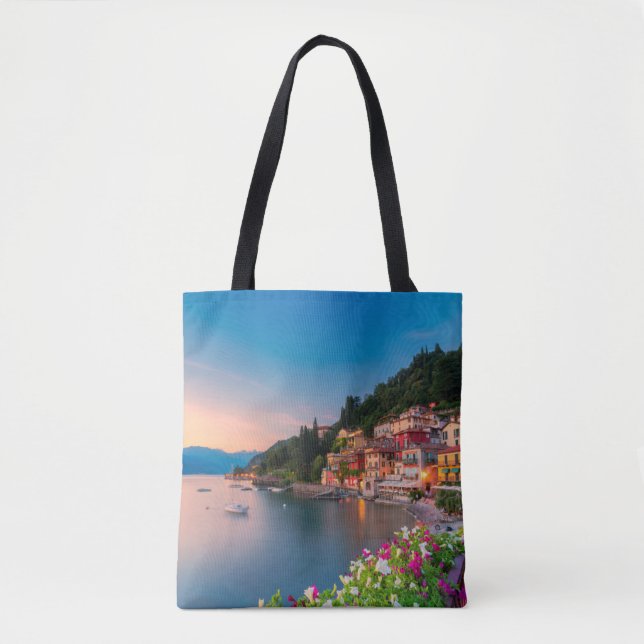 Coastline | Varenna, Lombardy, Italy Tote Bag (Front)