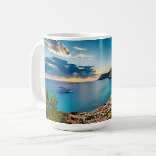 Coastline view of Palaiokastritsa Corfu Greece Coffee Mug