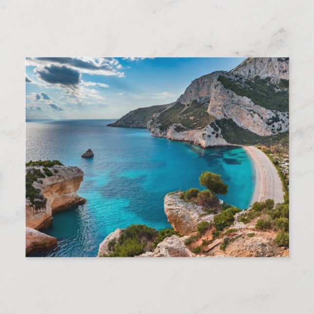 Coastline view of Palaiokastritsa, Corfu, Greece Holiday Postcard (Front)
