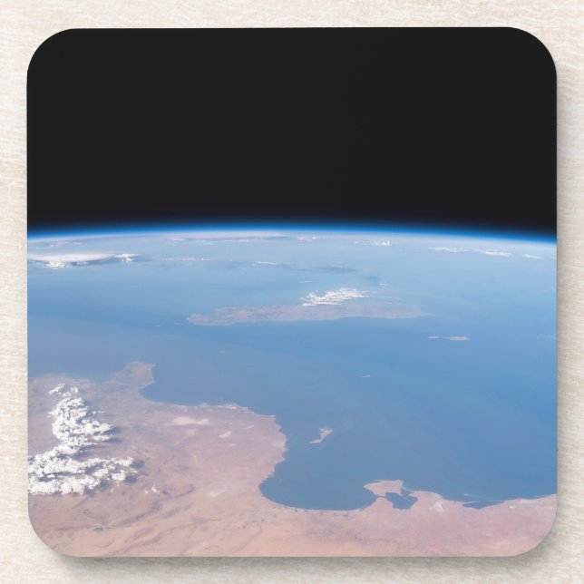 Coasts Of Tunisia And Libya And Island Of Sicily Beverage Coaster (Front)
