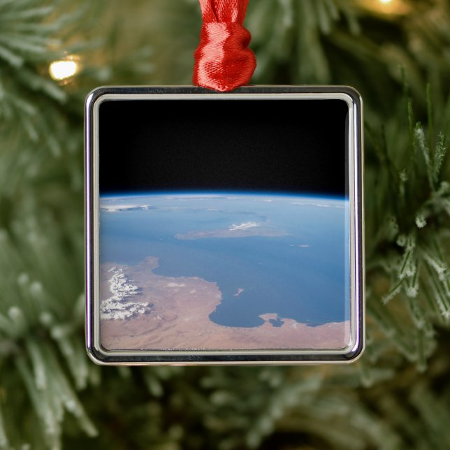 Coasts Of Tunisia And Libya And Island Of Sicily Metal Ornament (Tree)