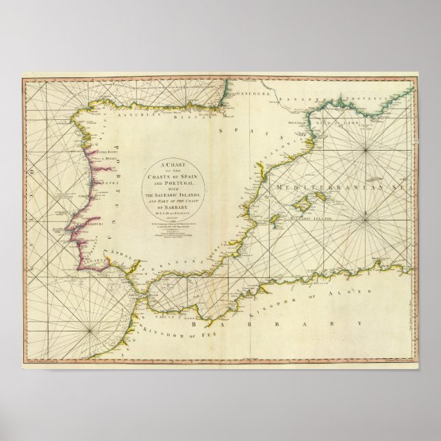 Coasts Spain, Portugal, Barbary Poster (Front)