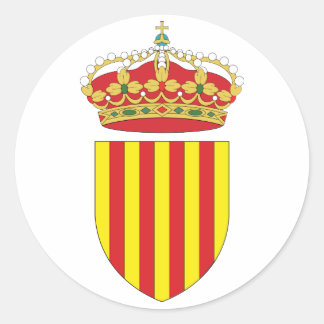 Coat Arms Cataluña Official Spain heraldry Symbol Classic Round Sticker
